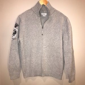 Guess Jeans Half Zip Gray Sweater